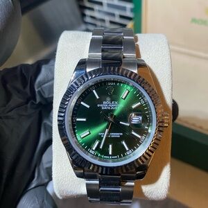 Rolex Datejust Green Dial stainless steel watch 41mm
